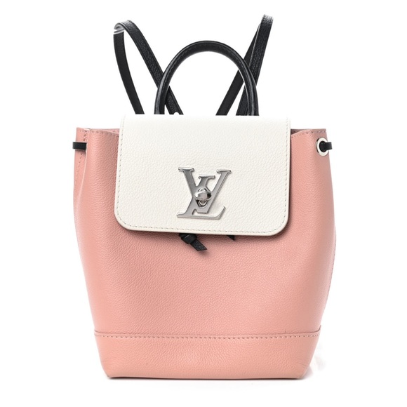 Louis Vuitton Soft Calfskin Lockme Backpack Rose Ballet and White - Picture 1 of 9